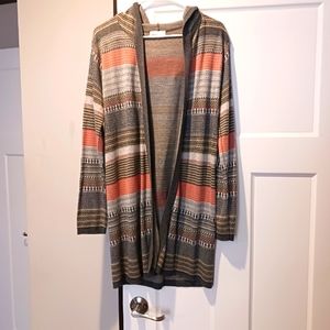 Women Gray and Pink Cardigan